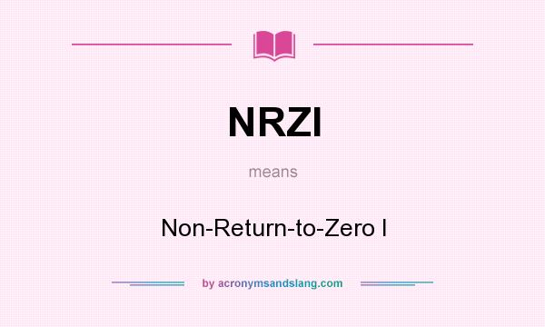 What does NRZI mean? It stands for Non-Return-to-Zero I