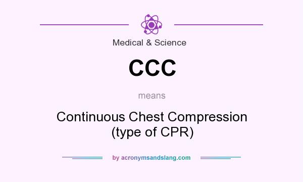 What does CCC mean? It stands for Continuous Chest Compression (type of CPR)