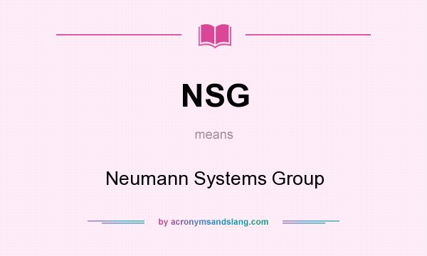 What does NSG mean? It stands for Neumann Systems Group