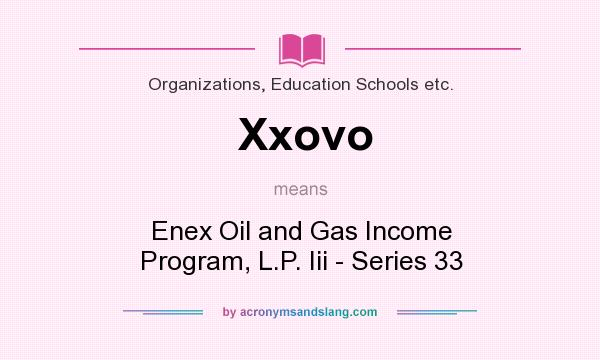 What does Xxovo mean? It stands for Enex Oil and Gas Income Program, L.P. Iii - Series 33