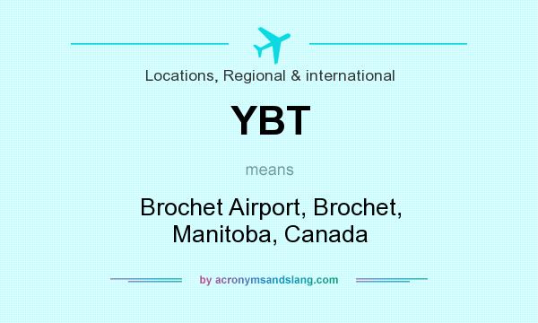 What does YBT mean? It stands for Brochet Airport, Brochet, Manitoba, Canada