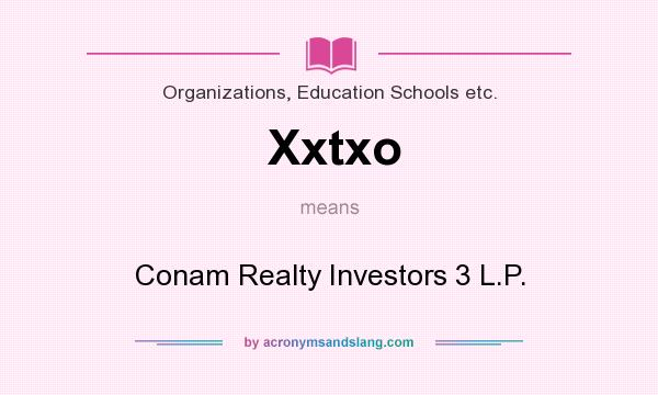 What does Xxtxo mean? It stands for Conam Realty Investors 3 L.P.