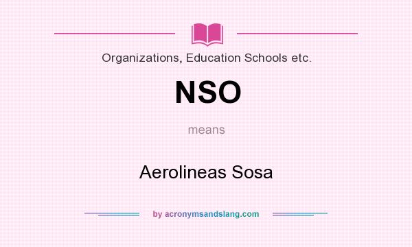 What does NSO mean? It stands for Aerolineas Sosa