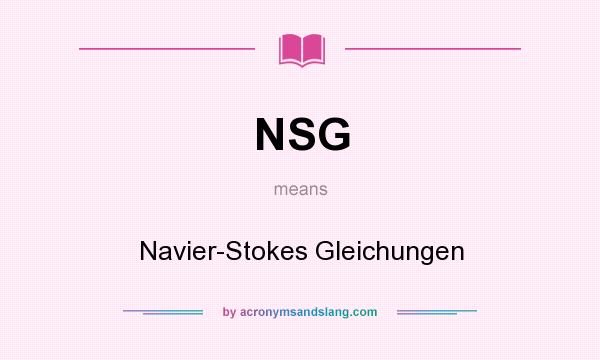 What does NSG mean? It stands for Navier-Stokes Gleichungen
