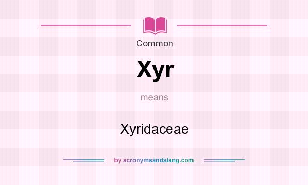 What does Xyr mean? It stands for Xyridaceae