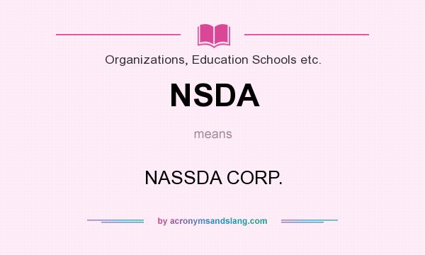 What does NSDA mean? It stands for NASSDA CORP.