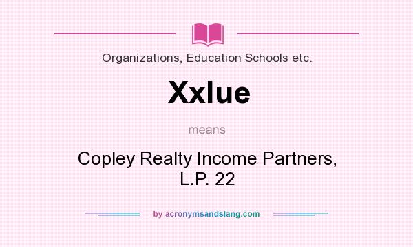 What does Xxlue mean? It stands for Copley Realty Income Partners, L.P. 22
