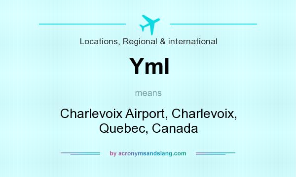 What does Yml mean? It stands for Charlevoix Airport, Charlevoix, Quebec, Canada