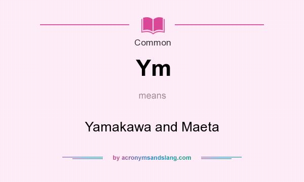 What does Ym mean? It stands for Yamakawa and Maeta