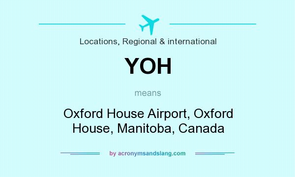 What does YOH mean? It stands for Oxford House Airport, Oxford House, Manitoba, Canada