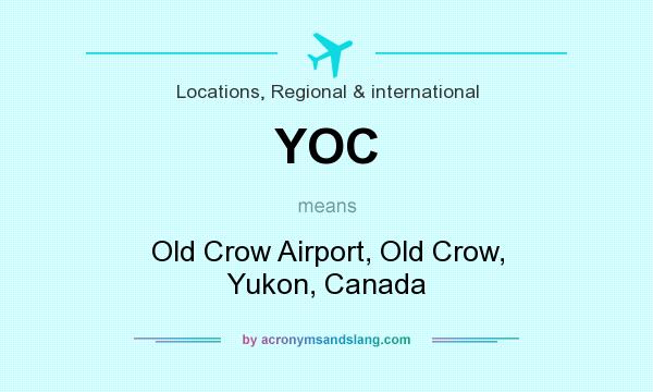 What does YOC mean? It stands for Old Crow Airport, Old Crow, Yukon, Canada