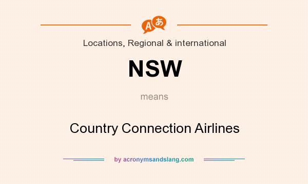 What does NSW mean? It stands for Country Connection Airlines