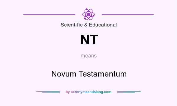 What does NT mean? It stands for Novum Testamentum