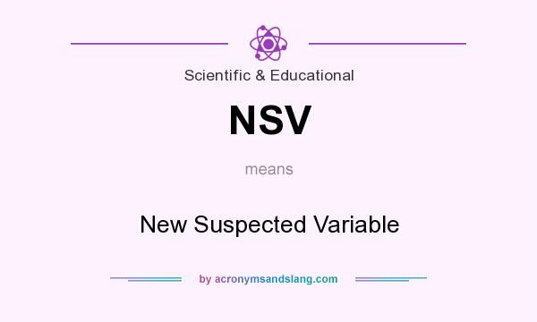What does NSV mean? It stands for New Suspected Variable