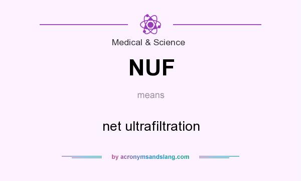 What does NUF mean? It stands for net ultrafiltration