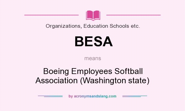 What does BESA mean? It stands for Boeing Employees Softball Association (Washington state)