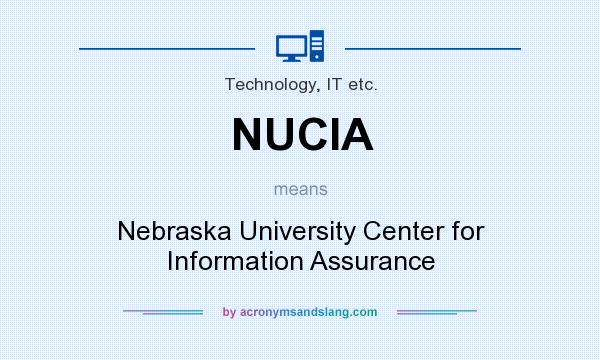 What does NUCIA mean? It stands for Nebraska University Center for Information Assurance