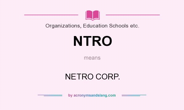What does NTRO mean? It stands for NETRO CORP.