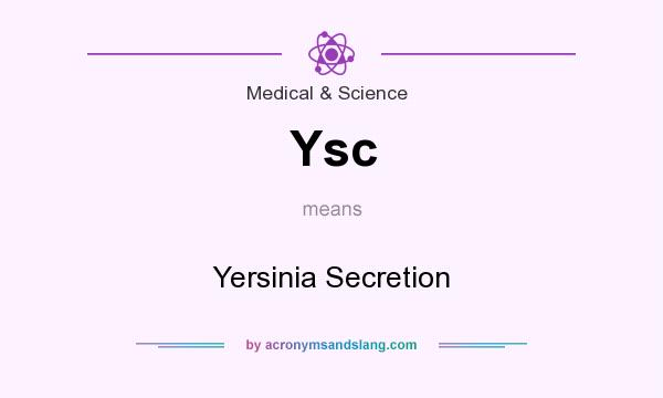 What does Ysc mean? It stands for Yersinia Secretion