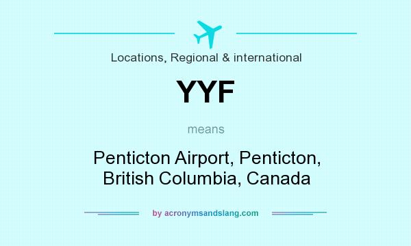 What does YYF mean? It stands for Penticton Airport, Penticton, British Columbia, Canada
