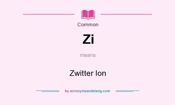 What does Zi mean? It stands for Zwitter Ion