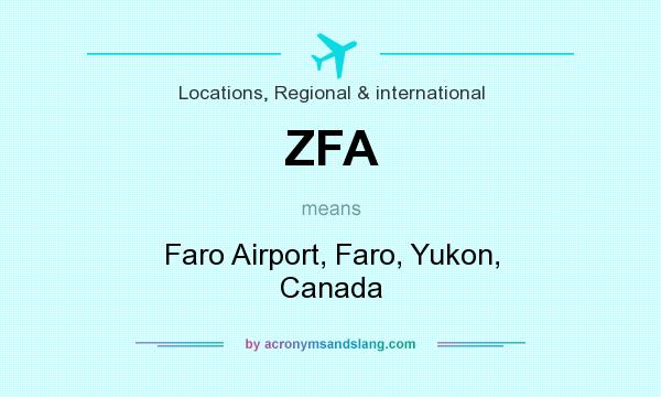 What does ZFA mean? It stands for Faro Airport, Faro, Yukon, Canada