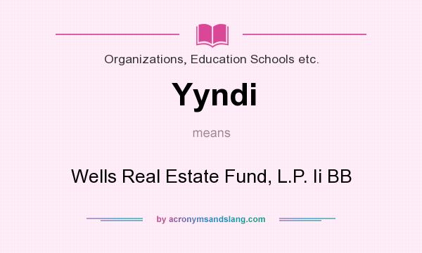 What does Yyndi mean? It stands for Wells Real Estate Fund, L.P. Ii BB