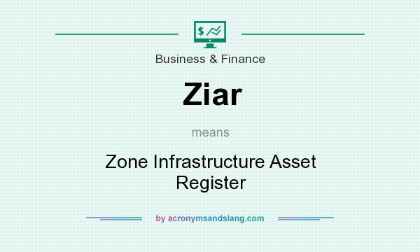 What does Ziar mean? It stands for Zone Infrastructure Asset Register