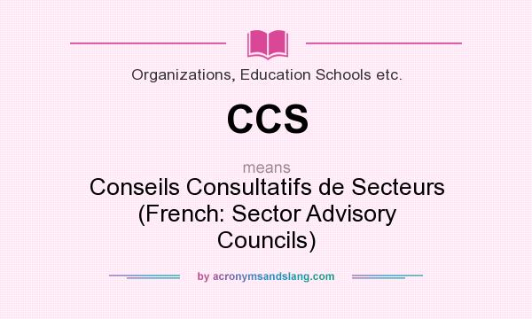 What does CCS mean? It stands for Conseils Consultatifs de Secteurs (French: Sector Advisory Councils)