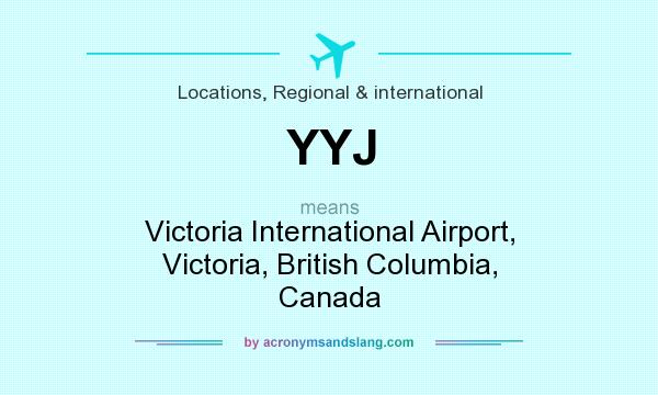 What does YYJ mean? It stands for Victoria International Airport, Victoria, British Columbia, Canada