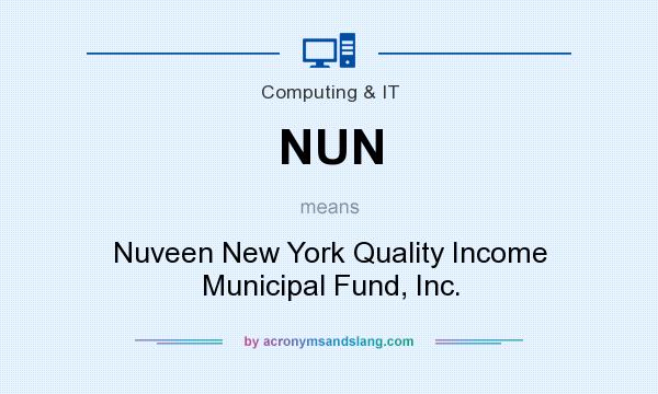 What does NUN mean? It stands for Nuveen New York Quality Income Municipal Fund, Inc.