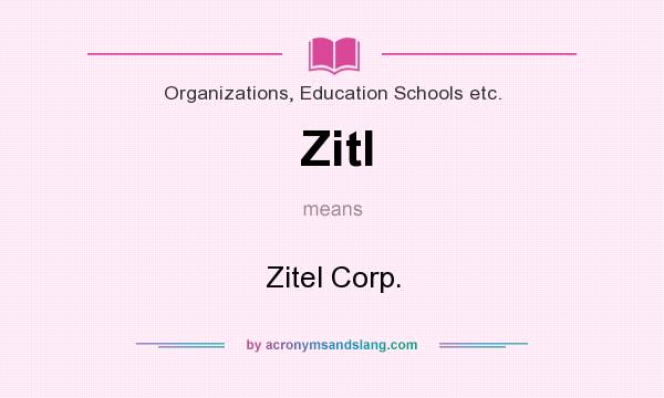 What does Zitl mean? It stands for Zitel Corp.