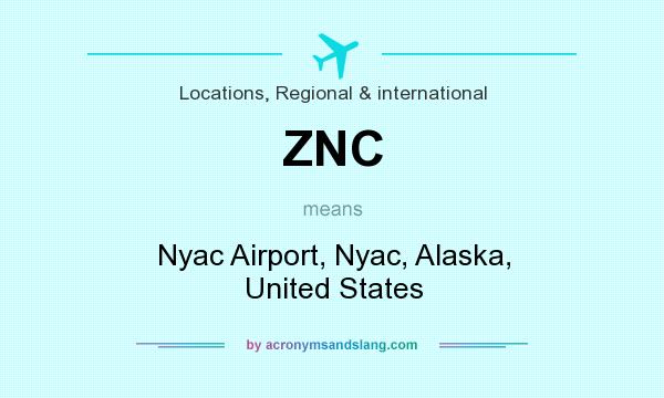 What does ZNC mean? It stands for Nyac Airport, Nyac, Alaska, United States