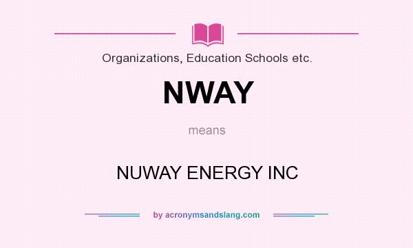 What does NWAY mean? It stands for NUWAY ENERGY INC
