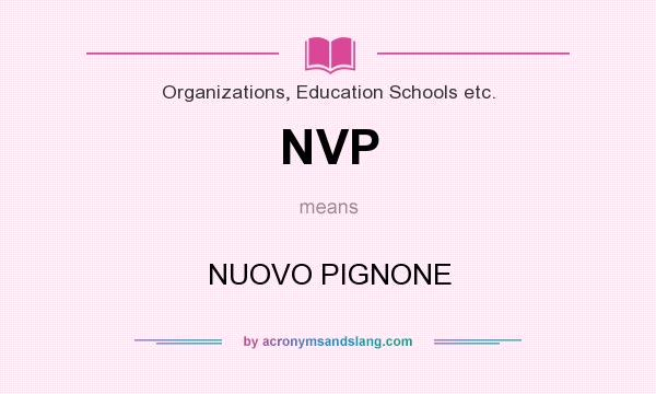 What does NVP mean? It stands for NUOVO PIGNONE