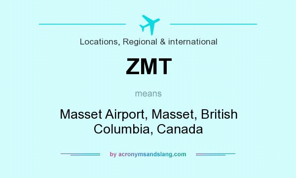 What does ZMT mean? It stands for Masset Airport, Masset, British Columbia, Canada