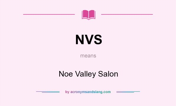 What does NVS mean? It stands for Noe Valley Salon