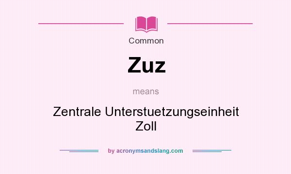 What does Zuz mean? It stands for Zentrale Unterstuetzungseinheit Zoll