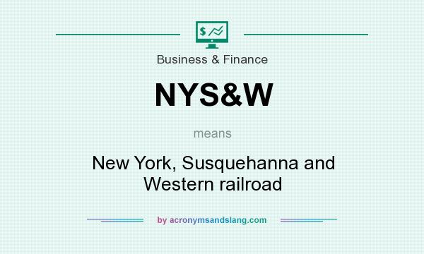 What does NYS&W mean? It stands for New York, Susquehanna and Western railroad