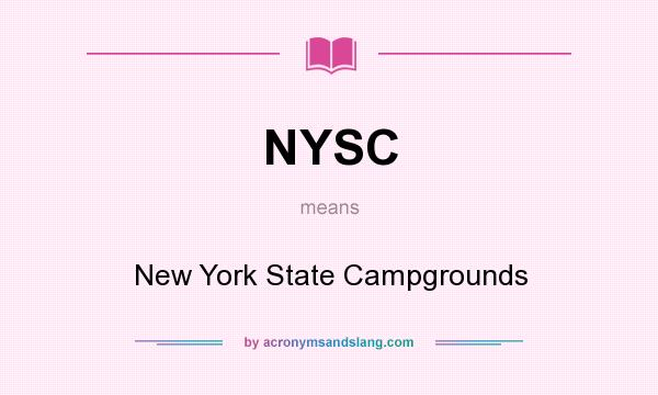 What does NYSC mean? It stands for New York State Campgrounds