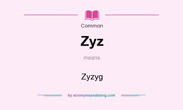 What does Zyz mean? It stands for Zyzyg