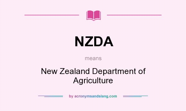 What does NZDA mean? It stands for New Zealand Department of Agriculture