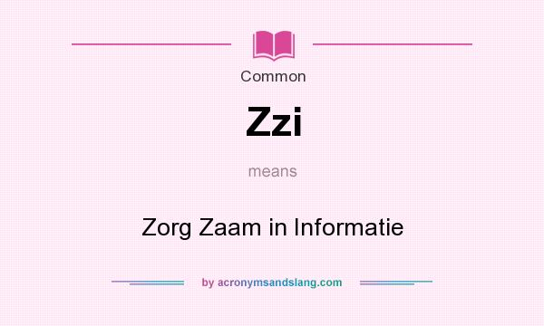 What does Zzi mean? It stands for Zorg Zaam in Informatie