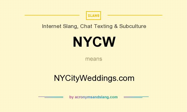 What does NYCW mean? It stands for NYCityWeddings.com