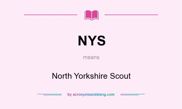 What does NYS mean? It stands for North Yorkshire Scout