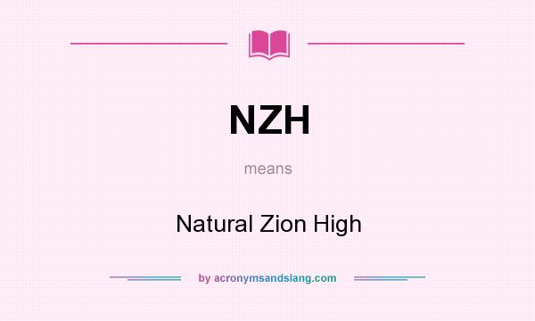 What does NZH mean? It stands for Natural Zion High