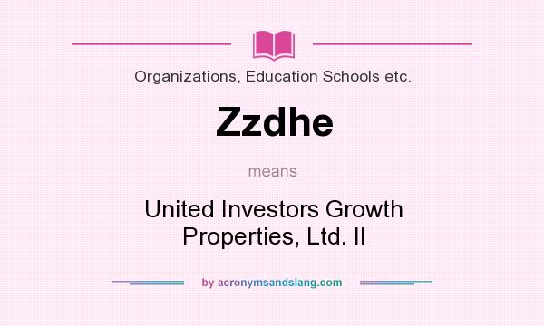 What does Zzdhe mean? It stands for United Investors Growth Properties, Ltd. II