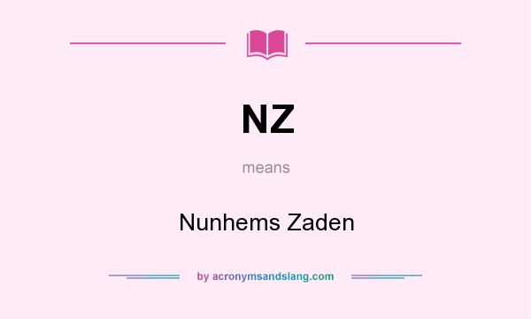 What does NZ mean? It stands for Nunhems Zaden