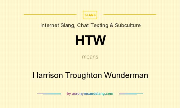 What does HTW mean? It stands for Harrison Troughton Wunderman