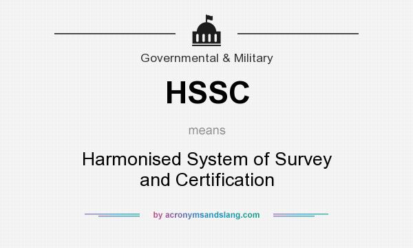 HSSC Harmonised System Of Survey And Certification In Government 